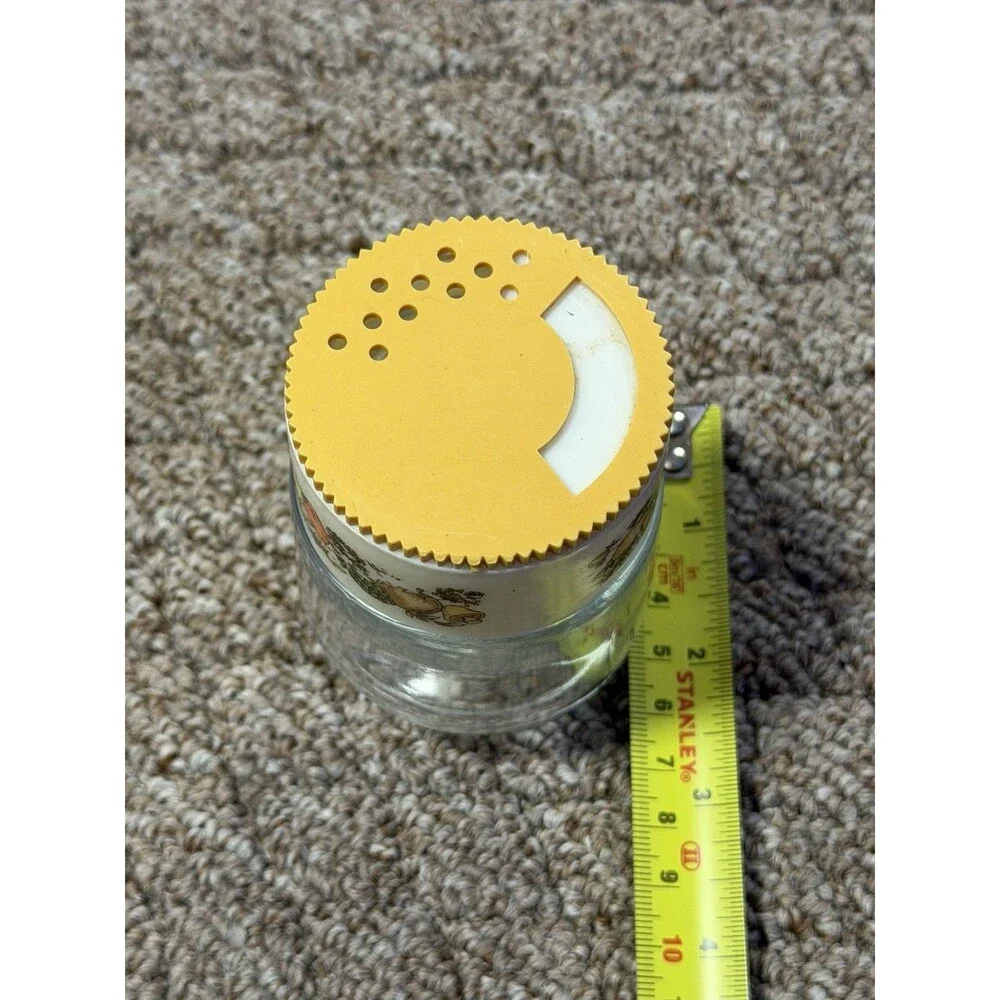 Vintage Anchor Hocking Spice of Life Glass Shaker Jar Yellow Lid 1970s